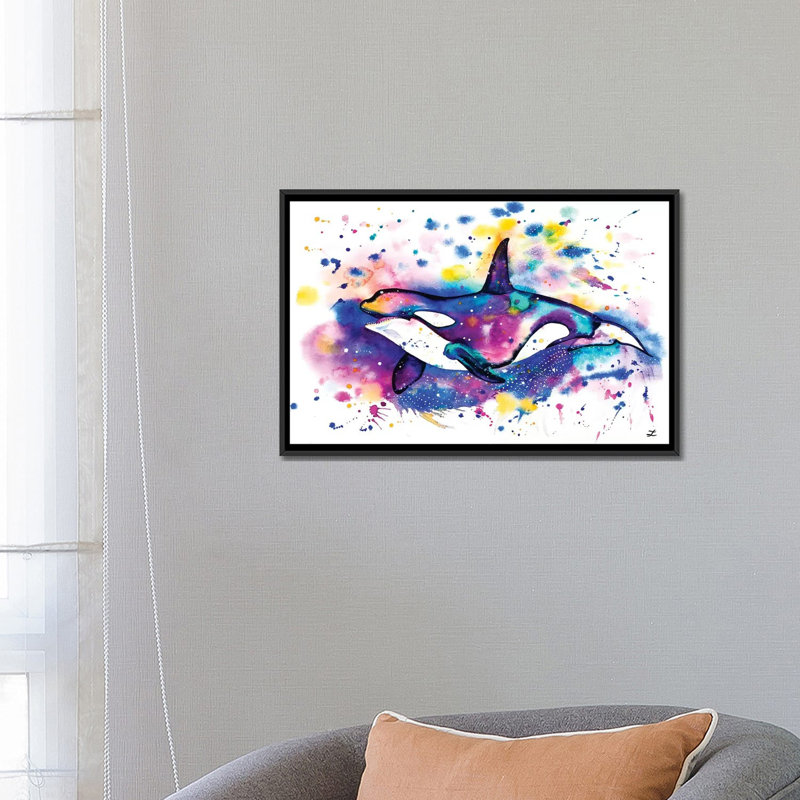 Orque par Zaira Dzhaubaeva - reproduction d'art, Aucun mat, H 18 po x l 26 po x P 1,5 po, Toile avec cadre noir