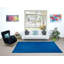Tapis fait à la main authentique de 6 x 10 pi en bleu saphir, tapis recyclé unique en son genre en bleu égyptien