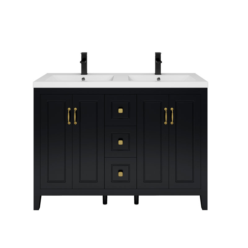 Ensemble meuble-lavabo simple de 122 cm avec lavabo en résine SMC