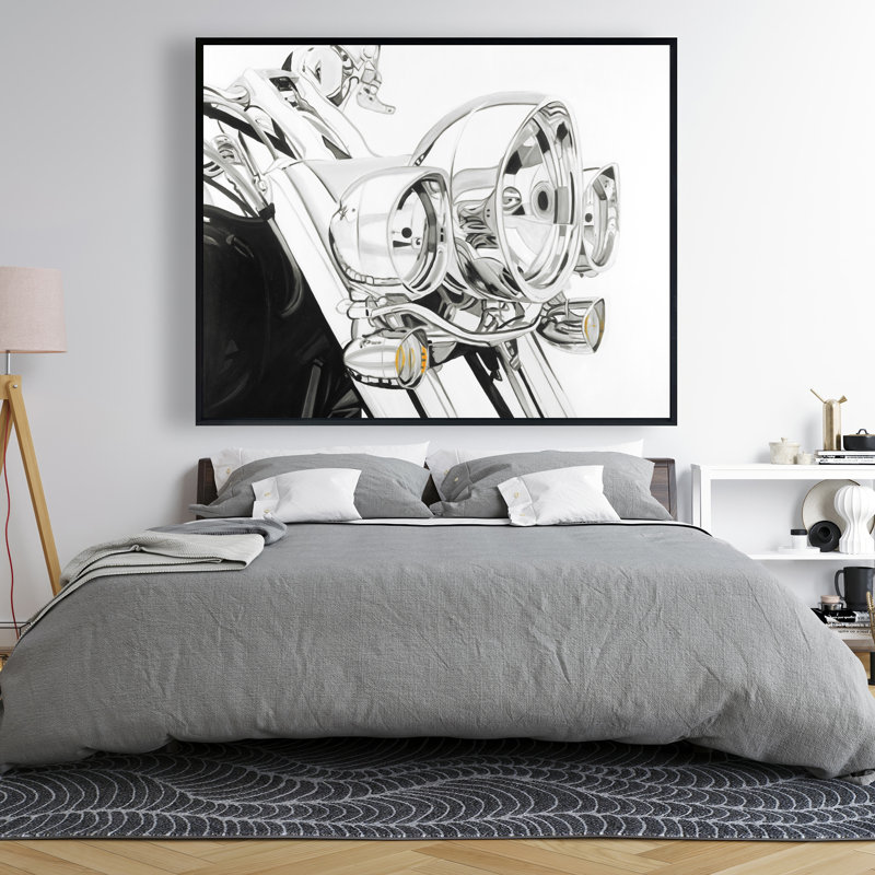 Art sur toile encadré, "Moto lumière"