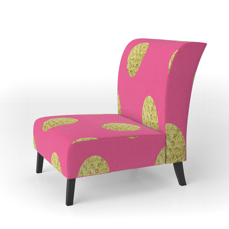 Gold Circle Pattern - Upholstered Patterned Accent Slipper Chair
