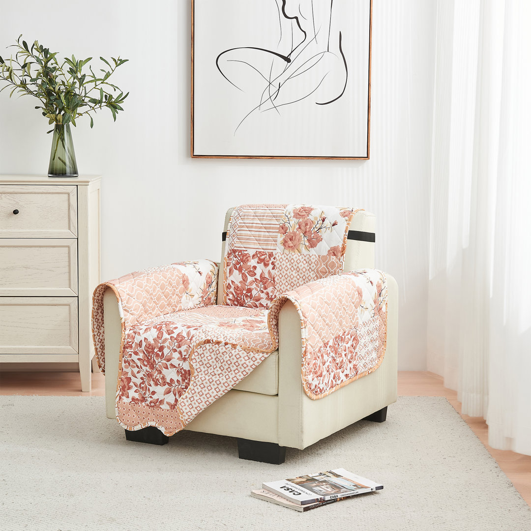 Patchwork Reversible Chair Pet Furniture Protector Slipcover August Grove® Fabric Type: Patchwork - Dusty Rose