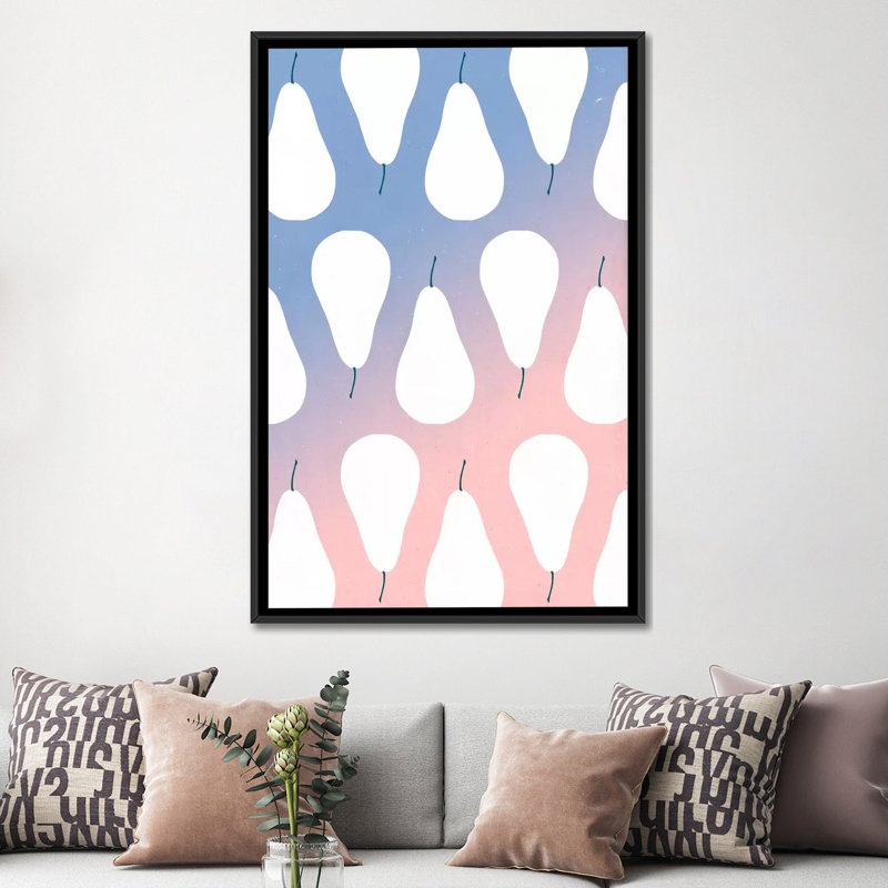 «Pears», impression sur toile, H 26 po x l 18 po x P 1,5 po, Toile encadrée noire, Pas de tapis