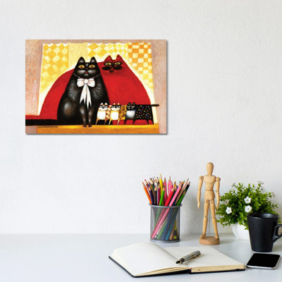 Cats Family 1 Piece Wrapped Canvas Wall Art
