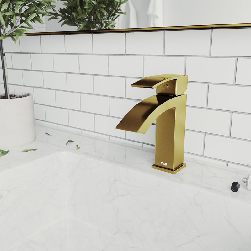 Robinet de salle de bain monotrou Satro, Or mat