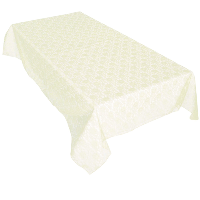 Floral Lace Overlay, 96" x 58", Ivory