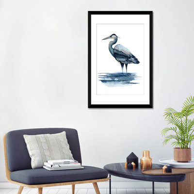 «Azure Heron I» par Grace Popp - Estampe numérique sur toile tendue avec châssis
