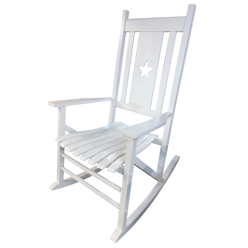 Chaise berçante d'extérieur en bois massif Caruthers