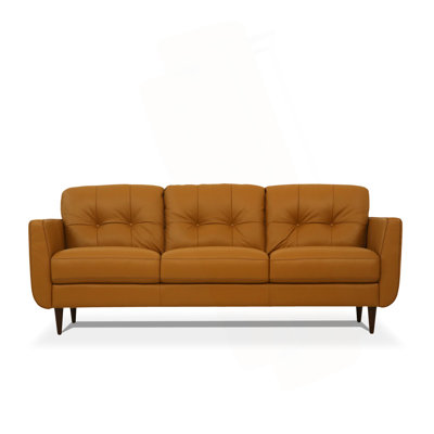 Radwan Camel Leather Sofa (Assembled)
