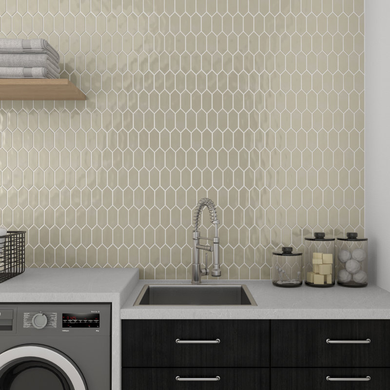 Daltile Mythology 2" x 5" Ceramic Picket Mosaic in Glossy Chronos (12 PC per Carton) (8.76 SQFT per Carton), Olympus