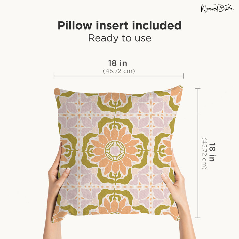 Coussin décoratif en polyester floral