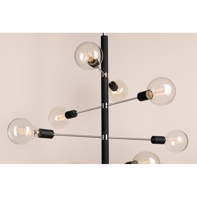 Lustre linéaire spoutnik moderne à 8 lumières Christopher, Nickel poli