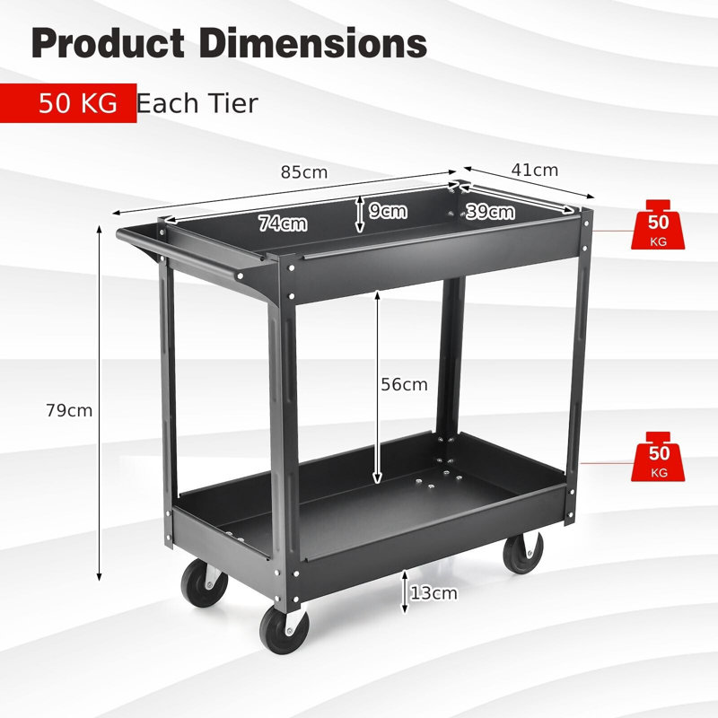79cm H x 85cm W Utility Cart