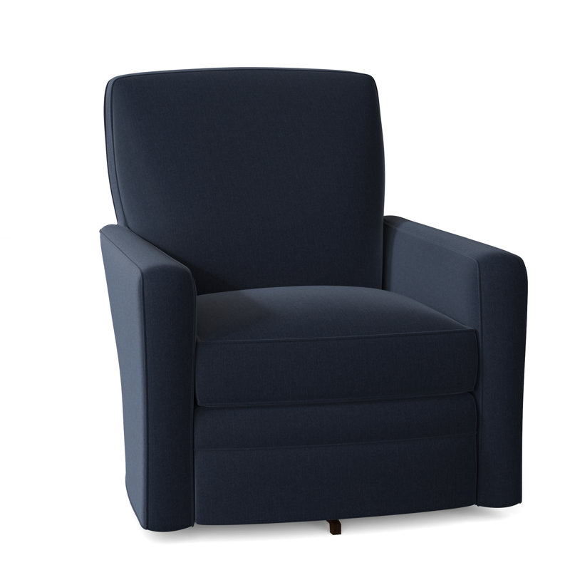 Idana Upholstered Swivel Armchair, Peyton Navy Performance Twill, Yes