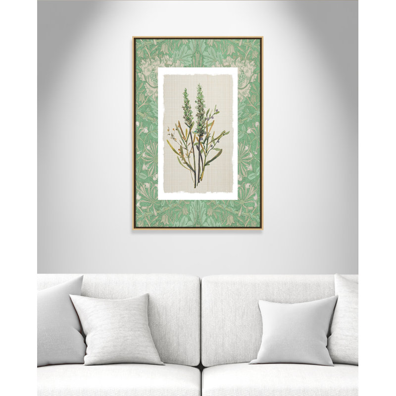«Jade Botanical II Print» par Carol Robinson, L 25,5 po x H 37,5 po, Framed Canvas, Natural Floater