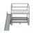 Bunk Bed, House-Shaped with Slide and Storage Staircase, Sturdy Frame-574370617