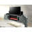 Gray Upholstery Velvet Queen Bed w/LED, Fireplace & TV Stand-2080276022-2080276016