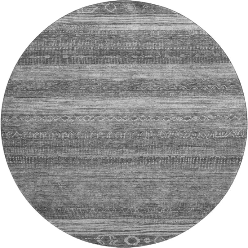 Premium Machine Washable Stallings AMF1847 Aztec Rug, Round 8'