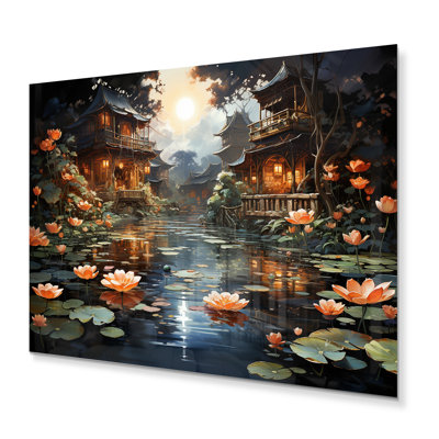 China Art Lotus Lantern II - Chinese Print on Metal