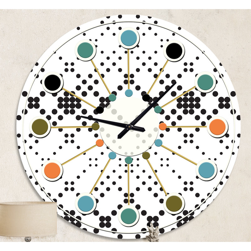 Horloge murale rétro Mid-Century, Moyenne