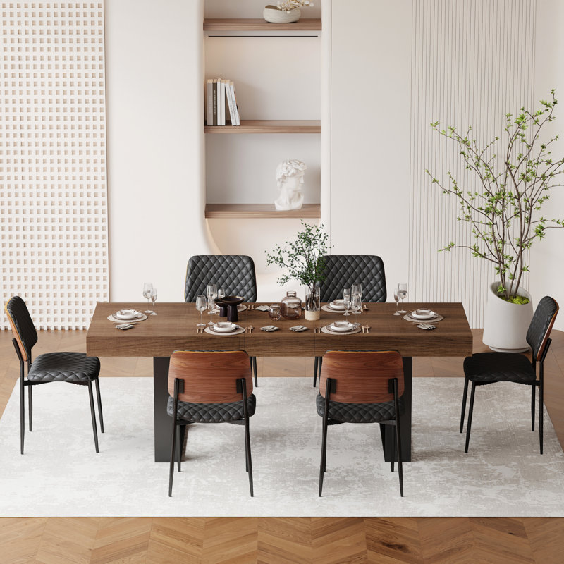 Ensemble de table de salle à manger pour 6 personnes avec table de salle à manger extensible rectangulaire et chaises rembourrées