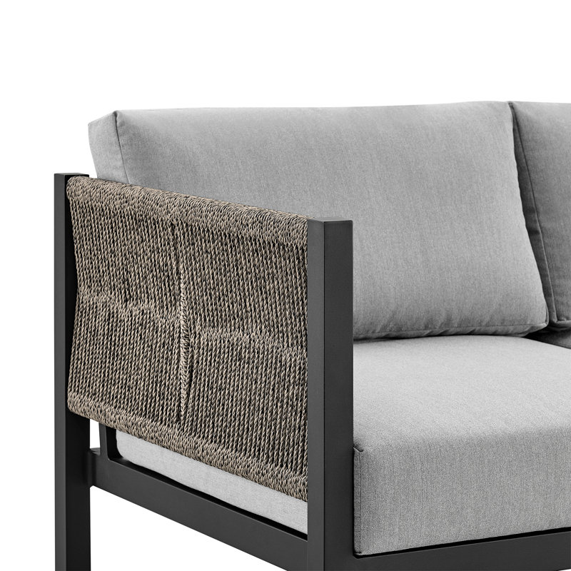 Chaise d'extérieur Cleven, Noir/gris