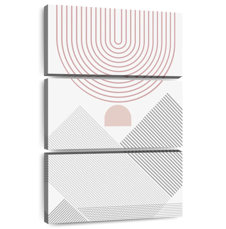 Avery moderne Mid-Century abstrait rose gris III