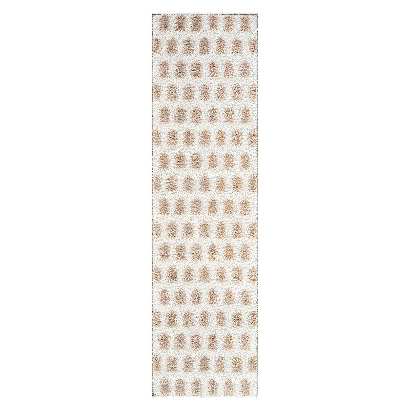 Tapis à poils longs scandinave - beige - à poils moyens, facile à entretenir, texture douce