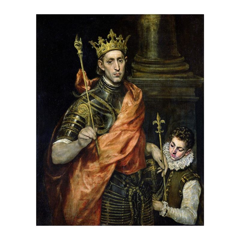 Saint-Louis (1215-70) et sa page par El Greco - Estampe numérique, H 20 po x l 16 po