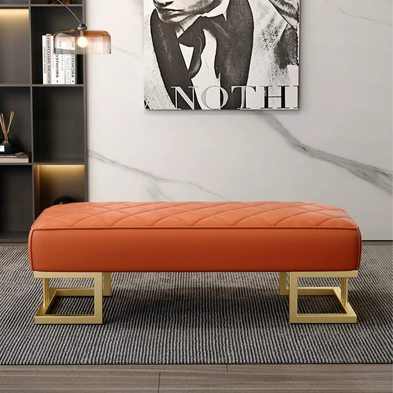 Banc rembourré gris, Orange