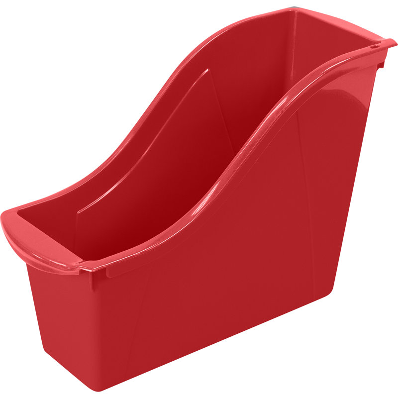 Petit bac à livres Storex, rouge, paquet de 6, H 4,75 po x l 10,5 po x P 10,5 po, Rouge