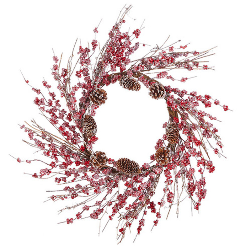 Couronne de mousse à pinecone 28 po iced