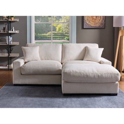 Modern Sofa Modular Sectional Sofa,4 Seater Oversized Sectional Sofa, Corduroy Fabric With 2 Ottoman Bench And 2 Pillows, Modular Sectionals Sofa Couch For Living Room