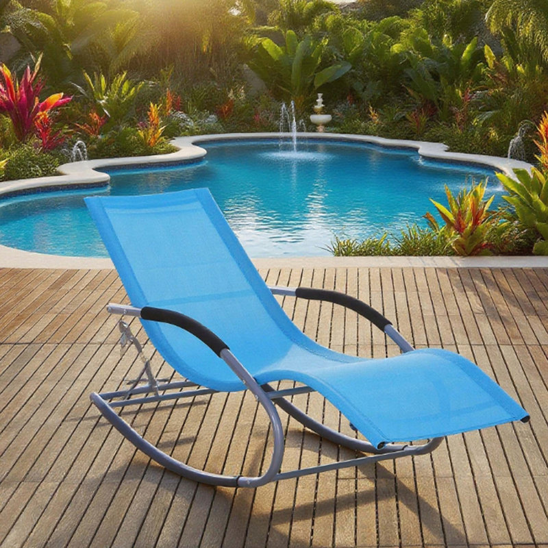 Chaise longue berçante Zero Gravity avec tissu en lin respirant