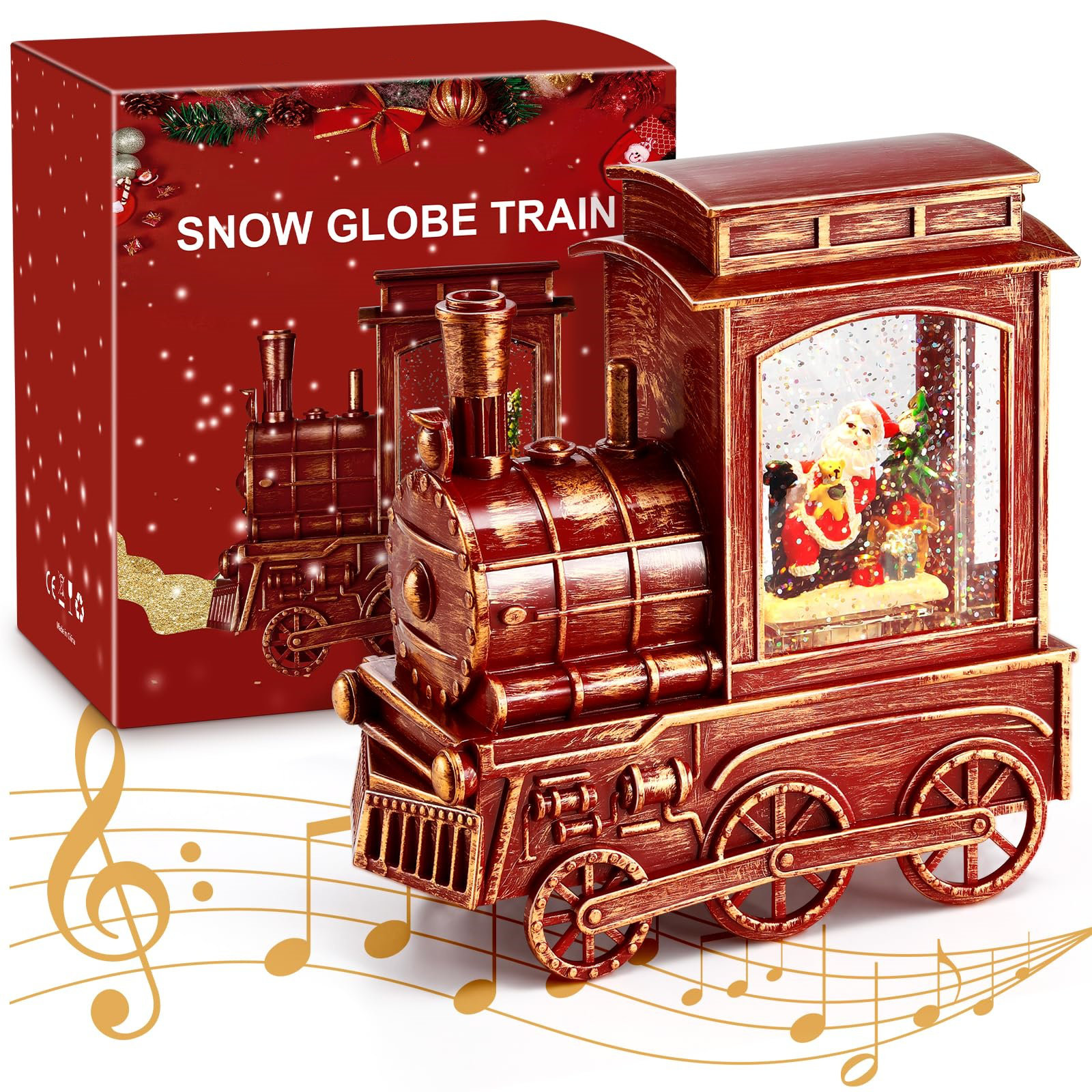 The Holiday Aisle® Christmas Snow Globe Lantern - Water Swirling Santa ...