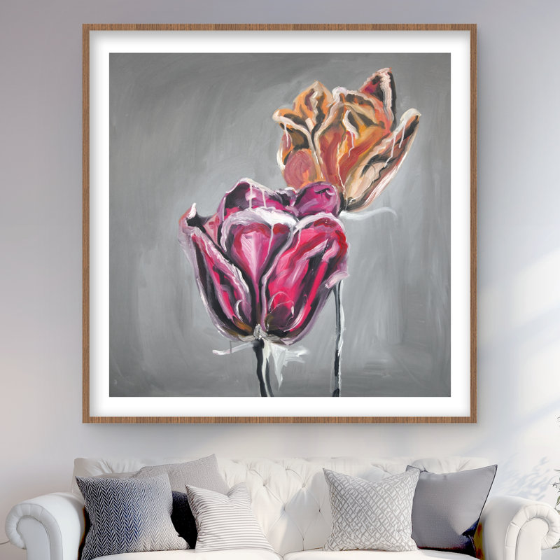 Abstract Tulips - Contemporary Kitchen Framed Matted Print