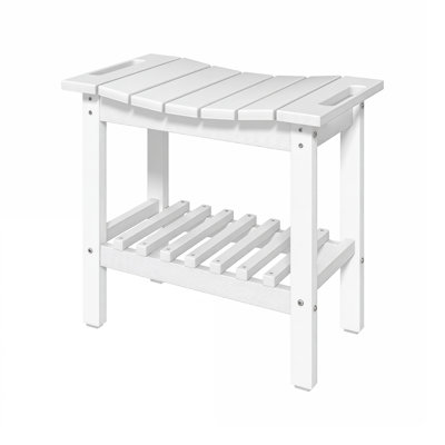 Waterproof Shower Stool With Handle & Storage Shelf, Non-slip Bench For Indoor & Outdoor Use