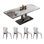 Rectangular rock plate dining table and chair set