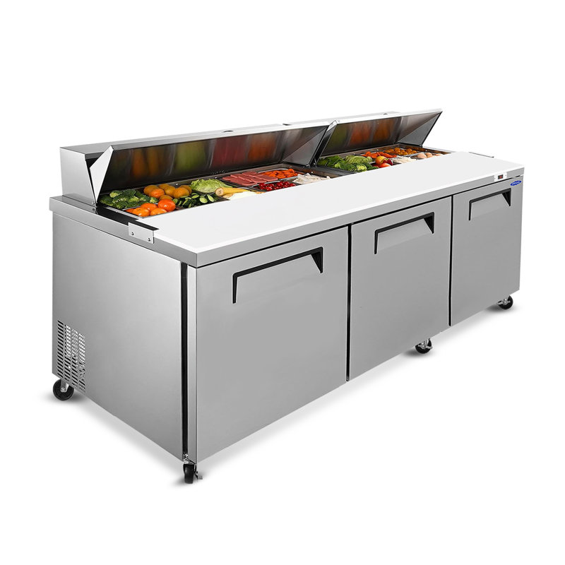 Réfrigérateur de table de préparation à sandwich et à salade Fennel 72 pouces avec planche à découper, entreposage au froid, certifié ETL