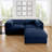 Eliezer 2-Seater Chenille Sectional Sofa with Ottoman-1827534329