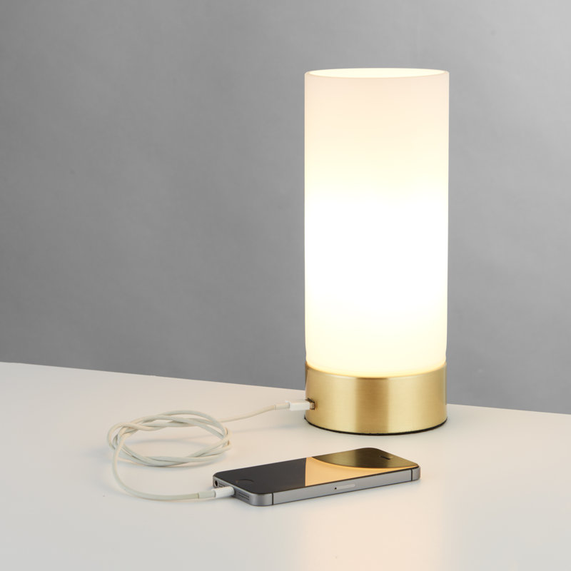 Sofia 24Cm Touch Table Lamp with USB, Brass