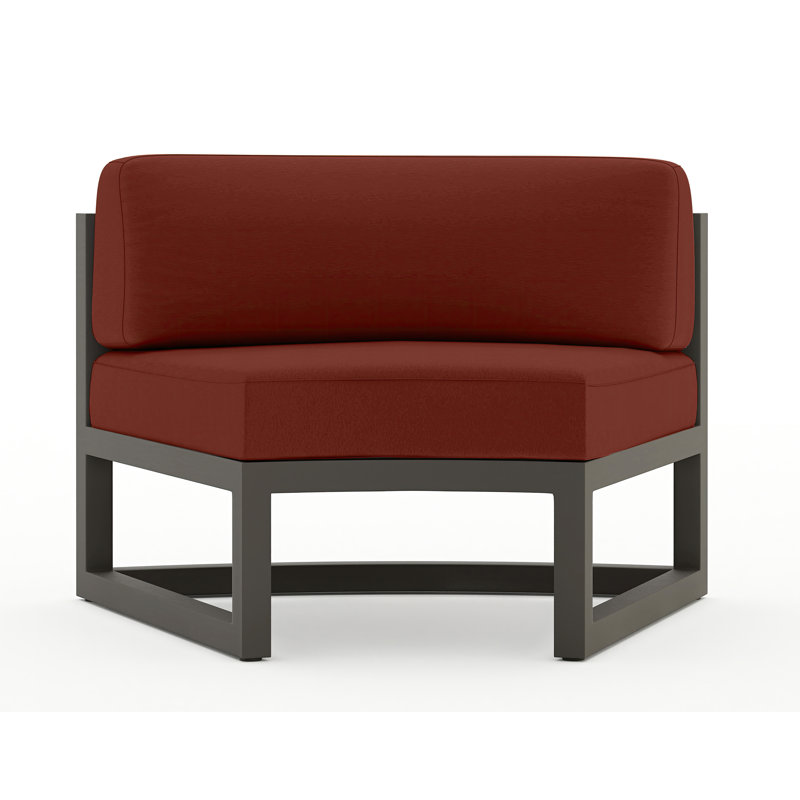 Avion Curve Seat - Black, Canvas Henna Sunbrella® Canvas, Slate