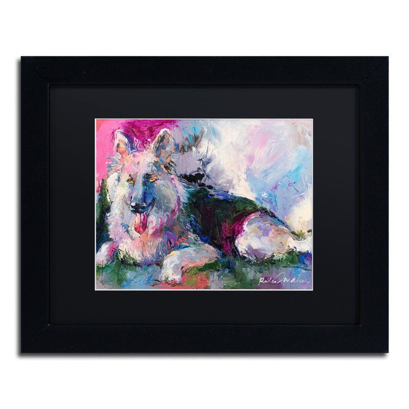 « german berger », reproduction sur toile, H 11 po x l 14 po x P 0,5 po, Cadre noir, Noir