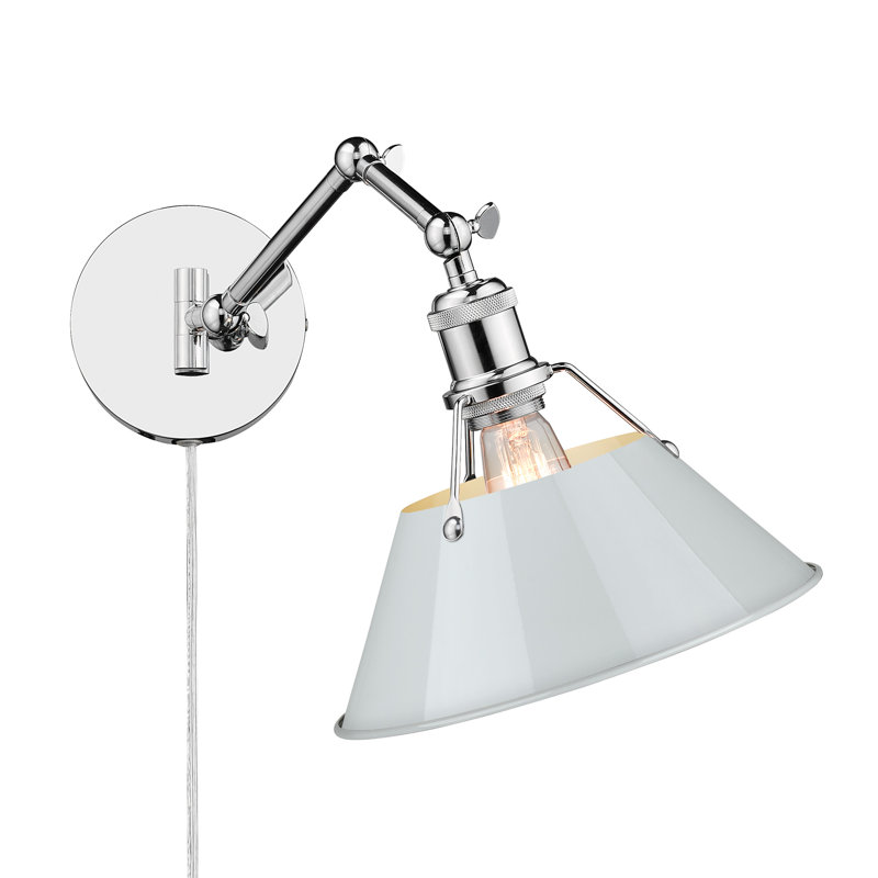 Lampe murale avec bras pivotant à 1 lumière Weatherford, Chrome, Bleu sombre