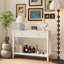 29.53" Tall Console Table with Drawers, Narrow Wood Accent Sofa Table Entryway Table with Storage Shelf for Entryway, Front Hall, Hallway, Living Room, White