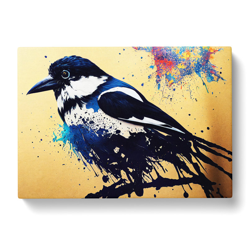 Magpie Bird Splash Vol.4 Abstract - Wrapped Canvas Print
