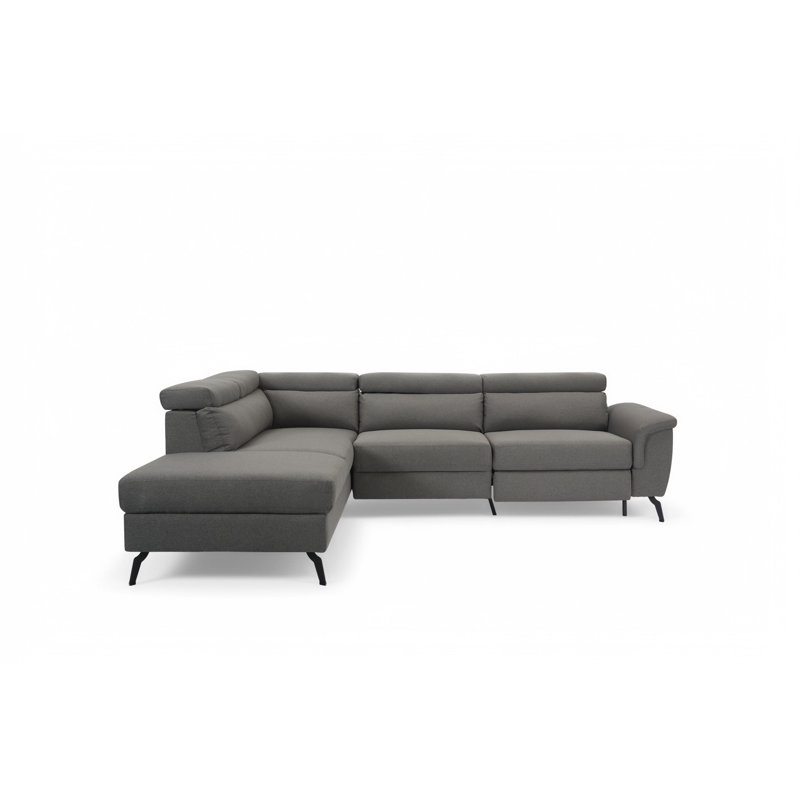 Dequita 5 Seater Electric Reclining Corner Sofa , Left Hand Facing, Dark Grey Linen