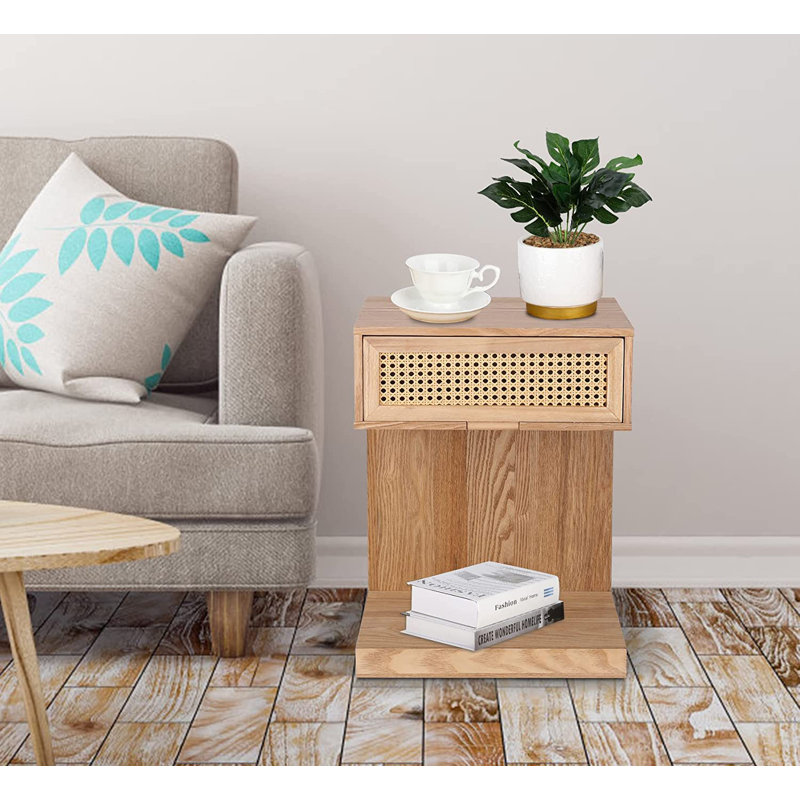 Table de bout avec tablette de rangement Aian