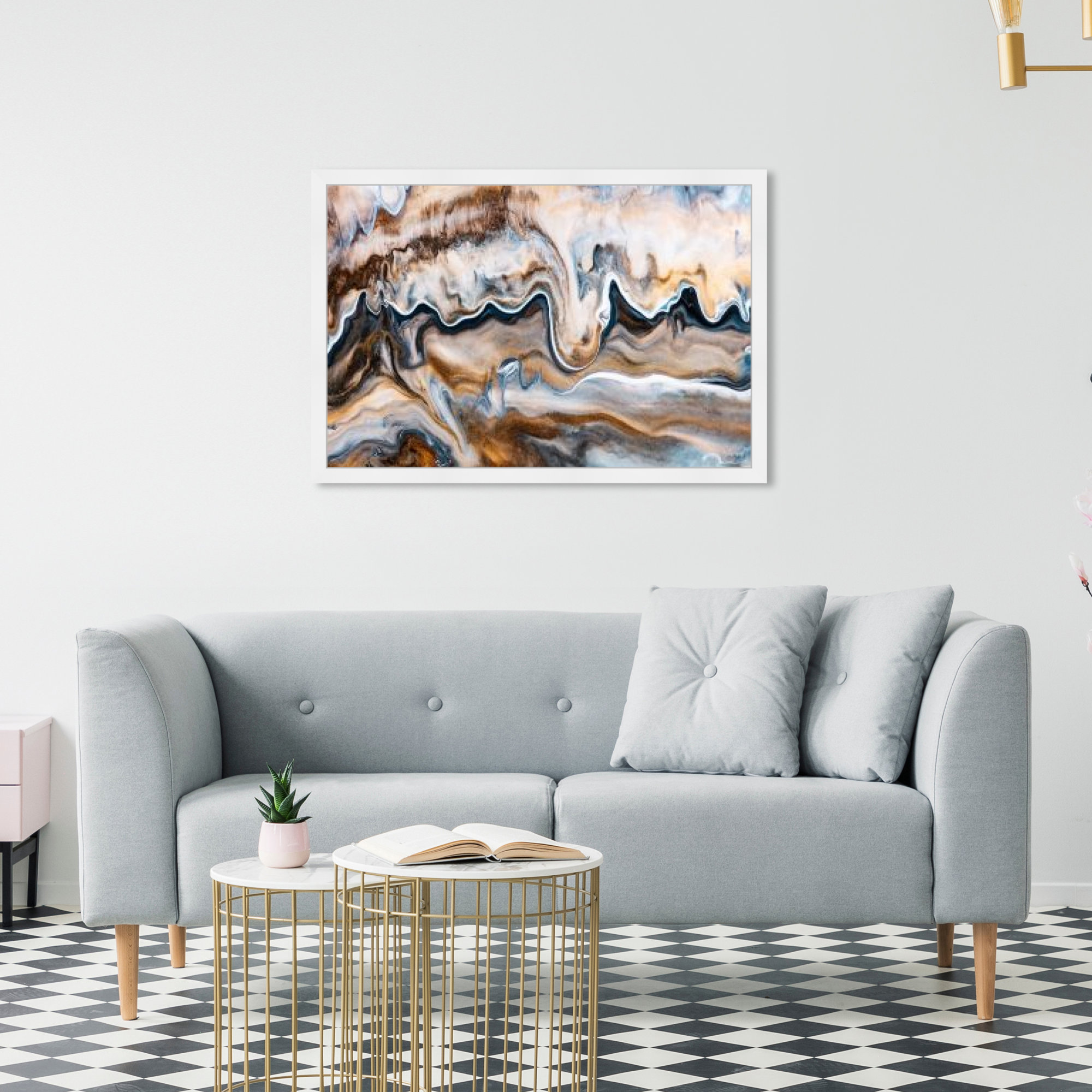 Copper And Blues by Oliver Gal, 22" H x 32" W x 0.5" D, White