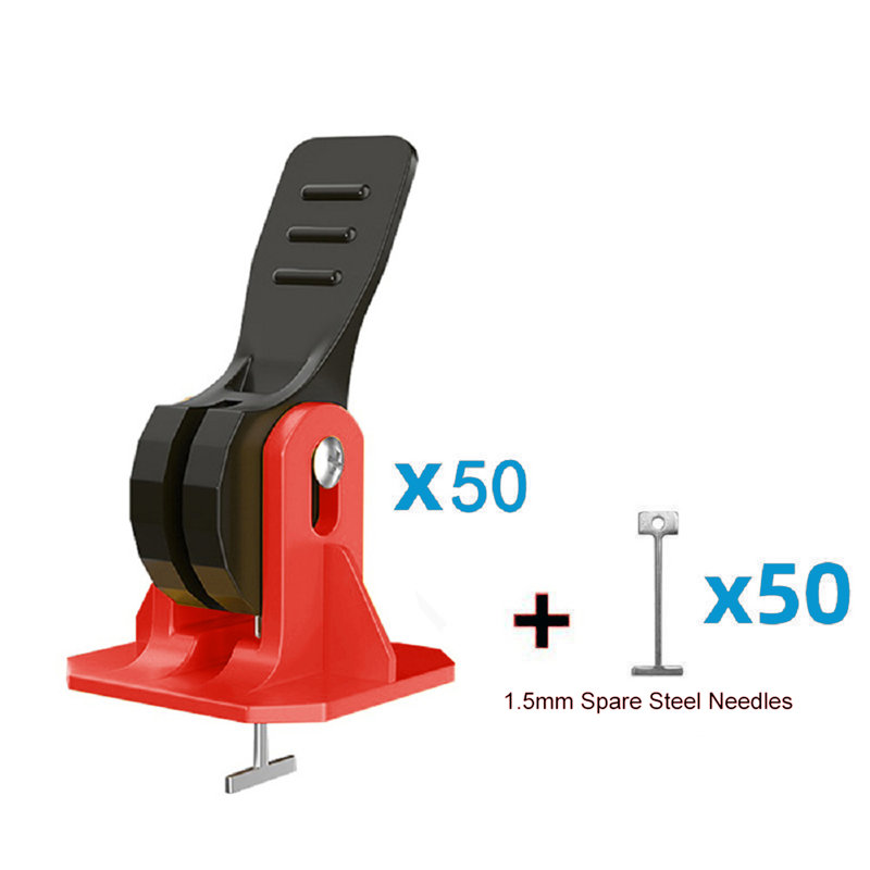 Ensemble de niveleurs à carrelage Outils essentiels pour la rénovation résidentielle 50 niveleurs interchangeables + 50 broches de remplacement en acier